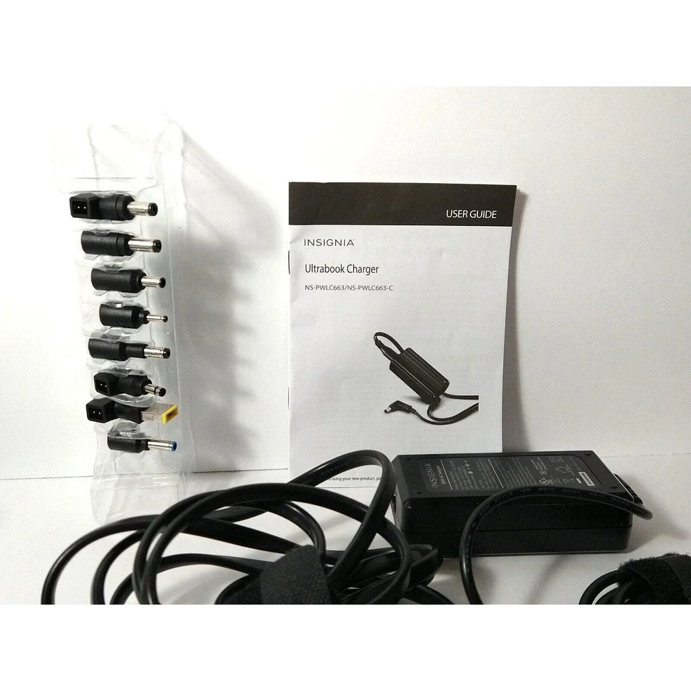 Insignia Ultrabook Charger w/ 8 Tips NS-PWLC663 Black Original Box